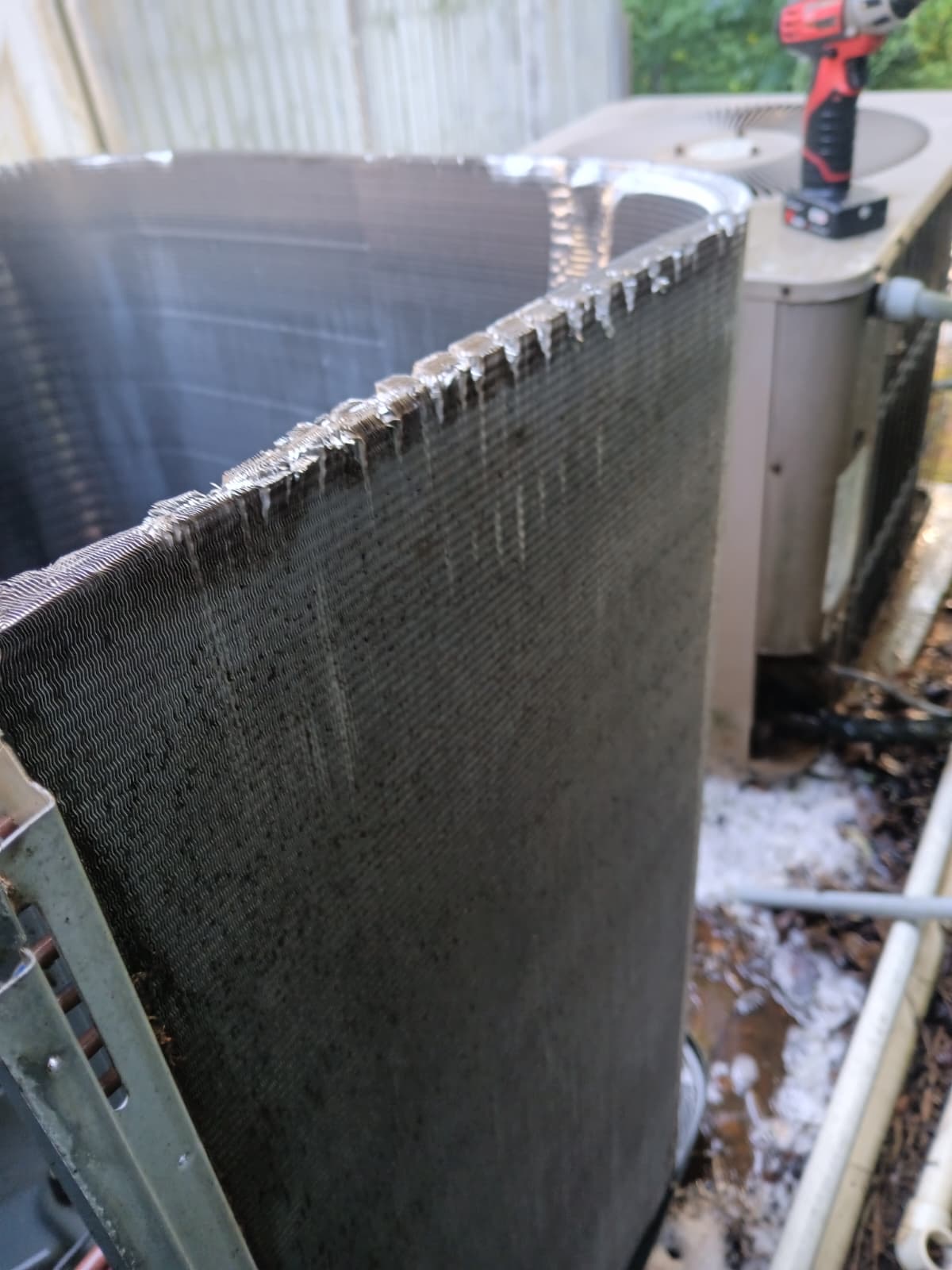Condenser coil after pressure washing
